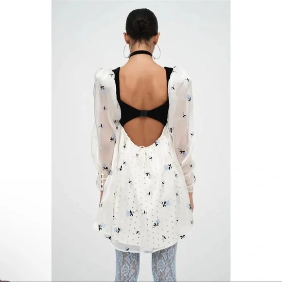 NWT For Love And Lemons Black and White Mini Dress “Snow White dress” - Picture 5 of 13